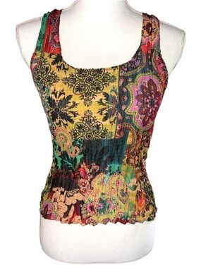 Y2K Vintage Patchwork Ribbed Alberto Makali Tank Top